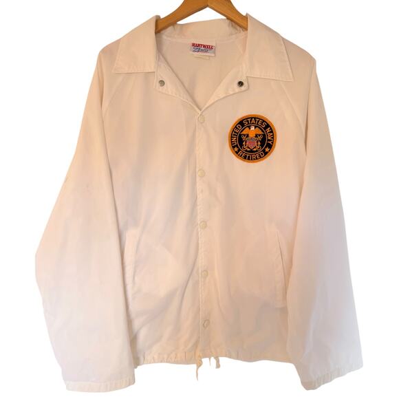 Hartwell Sports Other - Hartwell Sports USS Yorktown Jacket Mens Large White Navy Retired Military